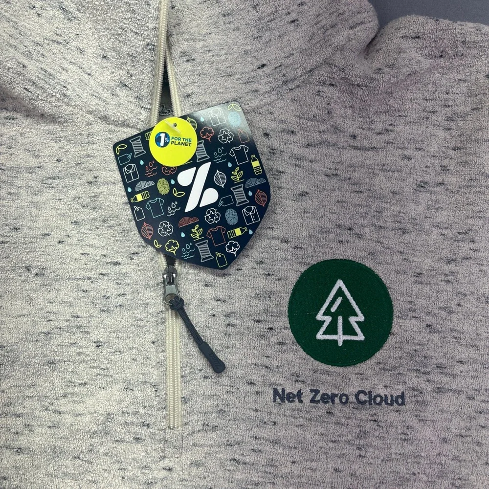Net Zero Cloud Pullover Sweater 1/4 Zip Long Sleeve Athleisure Sz‎ L Sustainable
